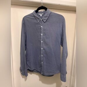 James Perse Standard Shirt Button Up Concrete  Pigment Gray Mens Size 0 XS $145